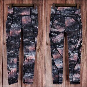 Lululemon Womens Size 4 Time To Sweat Crop 23" Azurite Poppy Coral Multi W6AX8S